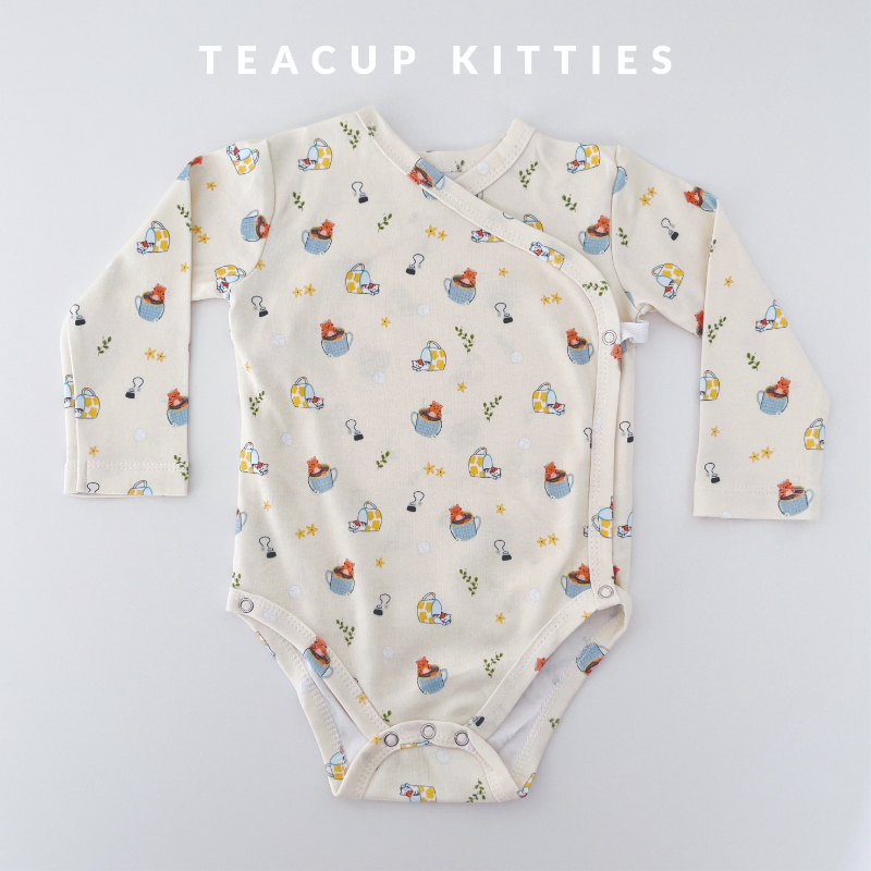 Happyrei Kimono Onesies Long Sleeve - Teacup Kitties